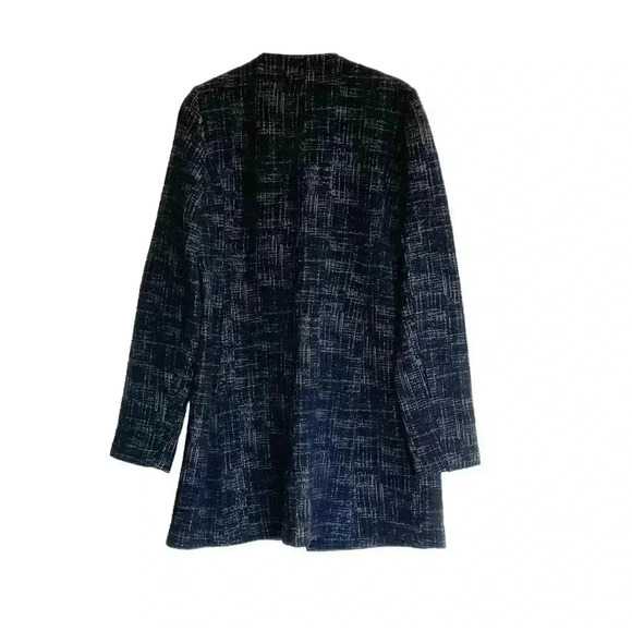 Eileen Fisher Textured Cardigan Jacket Topper Coat Small Black Gray Open Front - Picture 2 of 10
